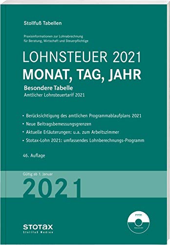 Stock image for Tabelle, Lohnsteuer 2021 Monat, Tag, Jahr: Besondere Tabelle for sale by medimops