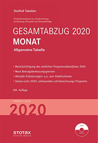 Stock image for Tabelle, Gesamtabzug 2020 Monat - Sonderausgabe Juli: Bundesweit gltige Ausgabe for sale by medimops