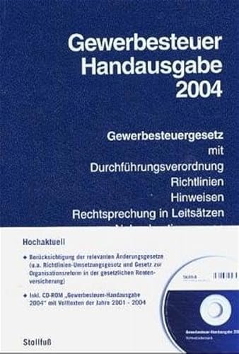 Beispielbild fr Gewerbesteuer-Handausgabe 2003, m. CD-ROM zum Verkauf von medimops