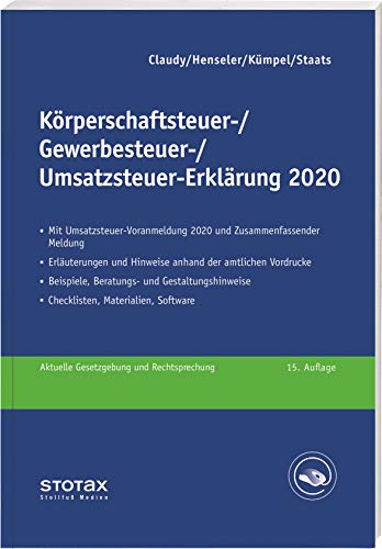 Stock image for Krperschaftsteuer-, Gewerbesteuer-, Umsatzsteuer-Erklrung 2020 for sale by Buchpark