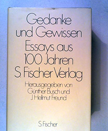 Beispielbild fr Gedanke und Gewissen. (Das Klassische Programm). Essays aus hundert Jahren S. Fischer Verlag zum Verkauf von Versandantiquariat Felix Mcke