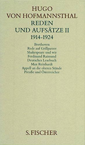 Gesammelte Werke, 10 Bde., geb., 9, Reden und AufsÃ¤tze II. (1914-1924) (9783100315496) by Hofmannsthal, Hugo Von; Schoeller, Bernd; Hirsch, Rudolf