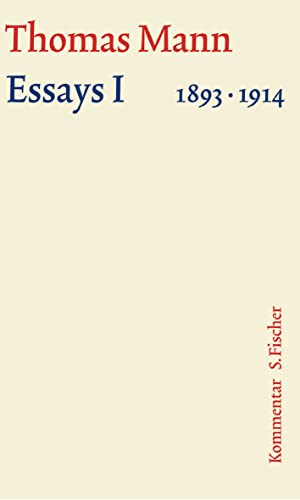 Beispielbild fr Essays I : 1893 - 1914 (Grosse kommentierte Frankfurter Ausgabe, Band 14.2) zum Verkauf von Barnaby