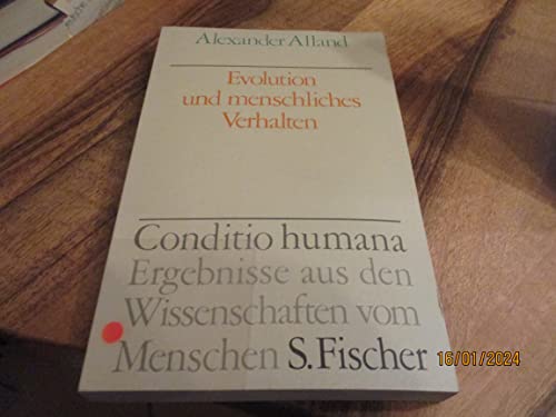 Beispielbild fr evolution und menschliches verhalten; conditio humana. ergebnisse aus den wissenschaften vom menschen; herausgegeben von thure von uexkll und ilse grubrich-simitis zum Verkauf von alt-saarbrcker antiquariat g.w.melling