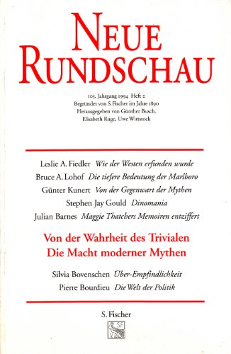 9783108090173: Neue Rundschau, 105. Jahrgang 1994, Heft 2, Von der Wahrheit des Trivialen. Die Macht der modernen Mythen - Busch Gnther und Uwe Wittstock (Hrsg.)