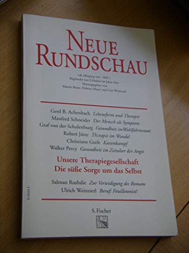 Beispielbild fr unsere therapiegesellschaft. die se sorge um das selbst. neue rundschau 108. jahrgang 1997 heft 2 zum Verkauf von alt-saarbrcker antiquariat g.w.melling