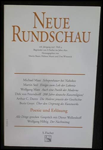 Stock image for Neue Rundschau, H.4, Poesie und Erlsung for sale by Gerald Wollermann