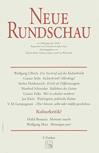 9783108090371: Neue Rundschau 99/2: Kulturkritik?