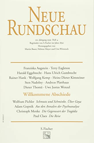 Neue Rundschau, Jhg. 1999, Heft 4 - Willkommene Abschiede