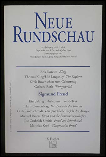 Beispielbild fr Neue Rundschau 2006 1. Sigmund Freud zum Verkauf von medimops