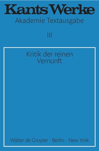 9783110014365: Kritik der reinen Vernunft. (German Edition)