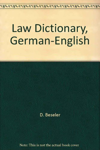 9783110021875: Law Dictionary, German-English