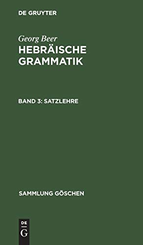 Hebräische Grammatik: III Satzlehre