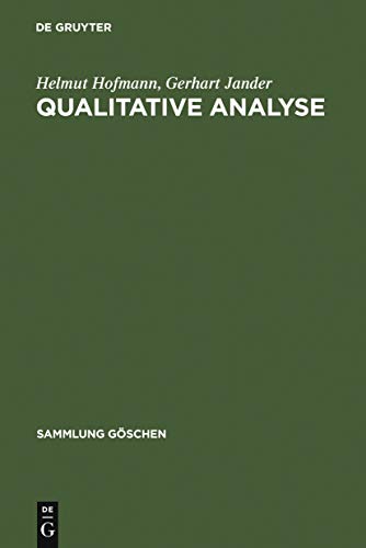 Beispielbild fr Qualitative Analyse. Sammlung Gschen (Nr 2619) zum Verkauf von books4less (Versandantiquariat Petra Gros GmbH & Co. KG)