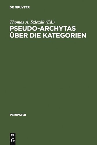 Beispielbild fr Pseudo-Archytas ber die Kategorien zum Verkauf von Antiquariat Stefan Krger