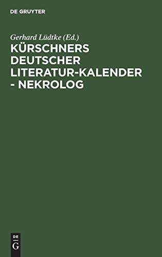 9783110044324: Krschners Deutscher Literatur-Kalender - Nekrolog: 19011935