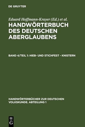 9783110065923: Hieb- und stichfest - knistern (Handwrterbcher Zur Deutschen Volkskunde)