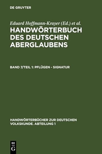 9783110065954: Pflgen - Signatur (Handwrterbcher Zur Deutschen Volkskunde)