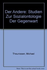 Beispielbild fr Der Andere. Studien z. Sozialontologie d. Gegenwart, zum Verkauf von modernes antiquariat f. wiss. literatur