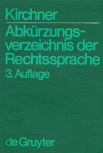 9783110071573: Abkrzungsverzeichnis der Rechtssprache.