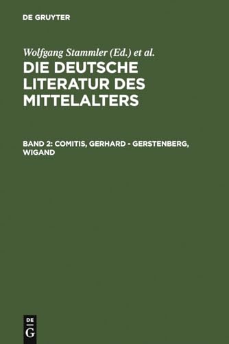 9783110076998: Comitis, Gerhard - Gerstenberg, Wigand