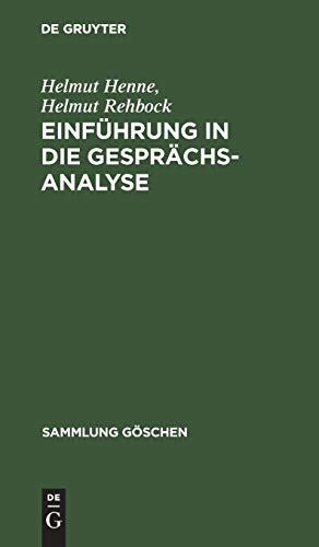 9783110078466: Einfhrung in die Gesprchsanalyse (Sammlung Gschen, 2212) (German Edition)