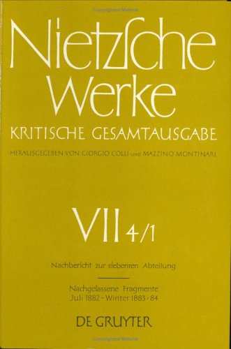Stock image for Nietzsche Werke: Kristische Gesamtaugabe for sale by Revaluation Books