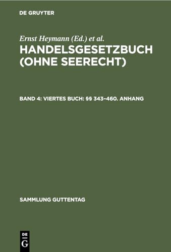 9783110086249: Viertes Buch:  343–460. Anhang (Sammlung Guttentag) (German Edition)