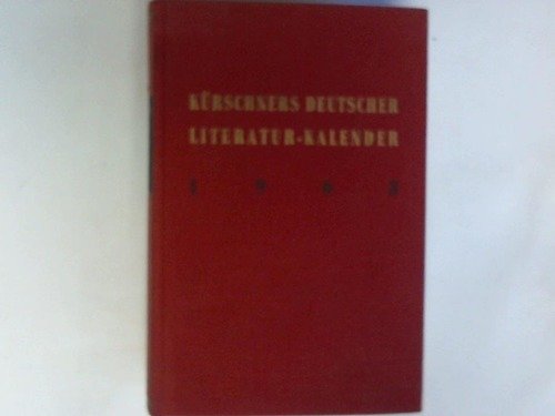 Beispielbild fr Krschners Deutscher Literatur-Kalender 1963. 54. Jahrgang zum Verkauf von Versandantiquariat Felix Mcke