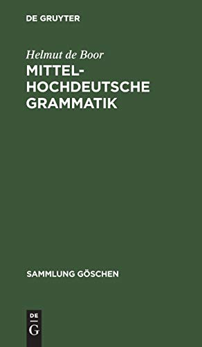 Beispielbild fr Sammlung Goeschen, Band 2209: Mittelhochdeutsche Grammatik zum Verkauf von medimops
