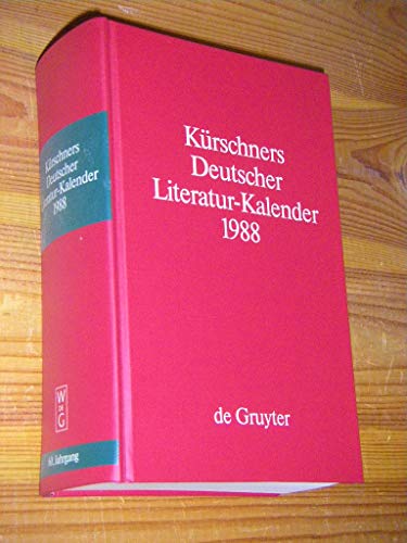 9783110109016: Kurschners Deutscher Literatur-Kalender, 1988: 60
