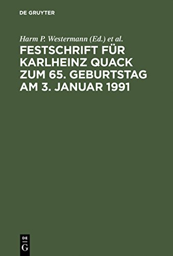 Stock image for Festschrift Fur Karlheinz Quack Zum 65: Geburtstag Am 3. Januar 1991 for sale by Revaluation Books