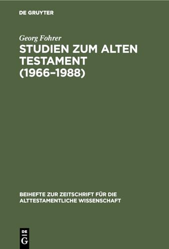9783110128192: Studien zum Alten Testament (1966-1988) (Beihefte Zur Zeitschrift Fr die Alttestamentliche Wissensch)
