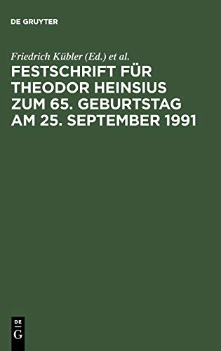 9783110128673: Festschrift Fr Theodor Heinsius Zum 65. Geburtstag Am 25. September 1991