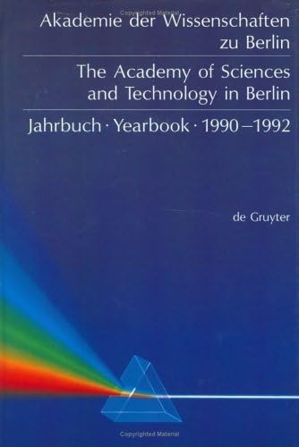 Jahrbuch der Akademie der Wissenschaften zu Berlin / Yearbook of. 1990 - 1992 The academie of sci...