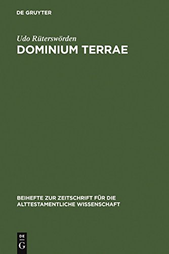 Imagen de archivo de dominium terrae (Beihefte Zur Zeitschrift Fr die Alttestamentliche Wissensch) (German Edition) a la venta por Regent College Bookstore