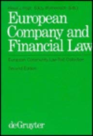 Beispielbild fr European company and financial law : European Community Law-Text Collection. 2nd edition. zum Verkauf von Kloof Booksellers & Scientia Verlag