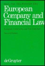 9783110142617: European Company and Financial Law: European Community Law-Text Collection
