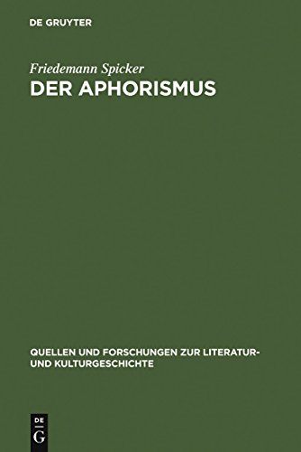 Beispielbild fr Der Aphorismus Begriff und Gattung von der Mitte des 18. Jahrhunderts bis 1912 zum Verkauf von Antiquariat Stefan Krger