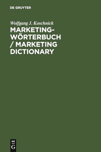 Stock image for Marketing-Wrterbuch Deutsch-Englisch / Englisch-Deutsch: German-English/English-German for sale by medimops