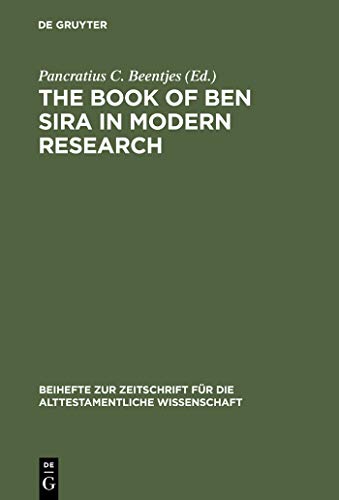 Beispielbild fr The Book of Ben Sira in Modern Research : Proceedings of the First International Ben Sira Conference (28 - 31 July 1996) zum Verkauf von Antiquarius / Antiquariat Hackelbusch