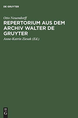 Repertorium der Briefe aus dem Archiv Walter de Gruyter