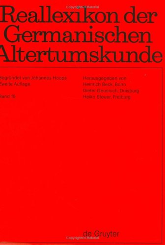 9783110166491: Reallexikon Der Geremanischen Altertumskunde: Funfzehnter Band: Hobel -Iznik: 15 (German Edition)