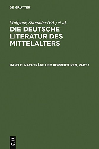 Beispielbild fr Die deutsche Literatur des Mittelalters / Nachtrge und Korrekturen zum Verkauf von Buchpark