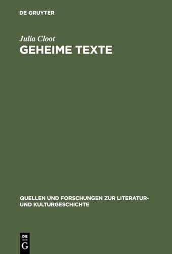 9783110168952: Geheime Texte: Jean Paul und die Musik: 17 (251) (Quellen Und Forschungen Zur Literatur- Und Kulturgeschichte)