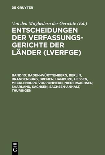 Stock image for Baden-Wa1/4rttemberg, Berlin, Brandenburg, Bremen, Hamburg, Hessen, Mecklenburg-Vorpommern, Niedersachsen, Saarland, Sachsen, Sachsen-Anhalt, Tha1/4ri for sale by Books From California