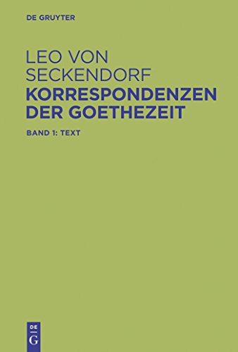 Stock image for Korrespondenzen der Goethezeit: Edition und Kommentar for sale by Kennys Bookshop and Art Galleries Ltd.