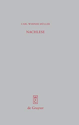 Beispielbild fr Nachlese (Beitrage Zur Altertumskunde) (German Edition) zum Verkauf von Books From California