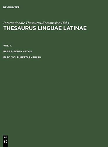 9783110203721: Thesaurus Linguae Latinae: Pubertas-Pulso