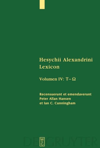 9783110222098: Hesychius Alexandrinus Lexicon (4)